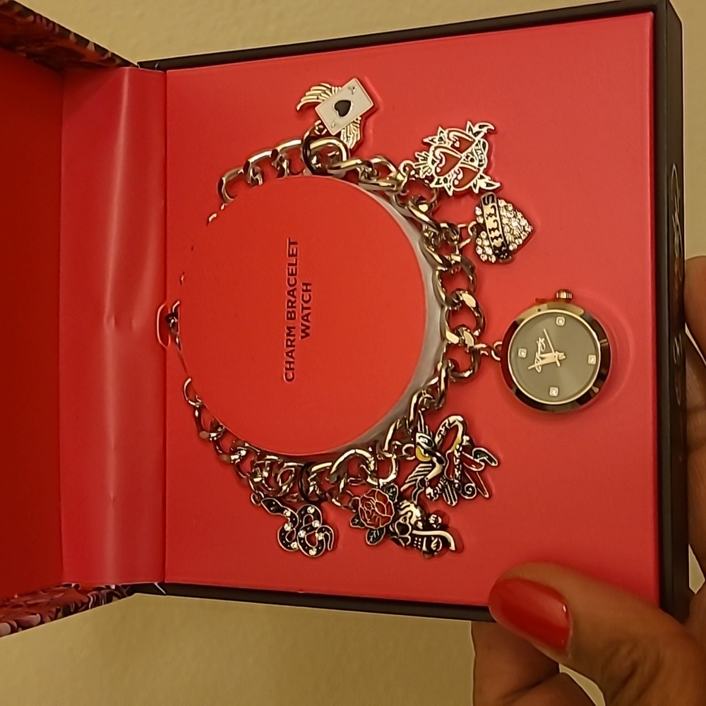 Ed Hardy Silver Charm Bracelet